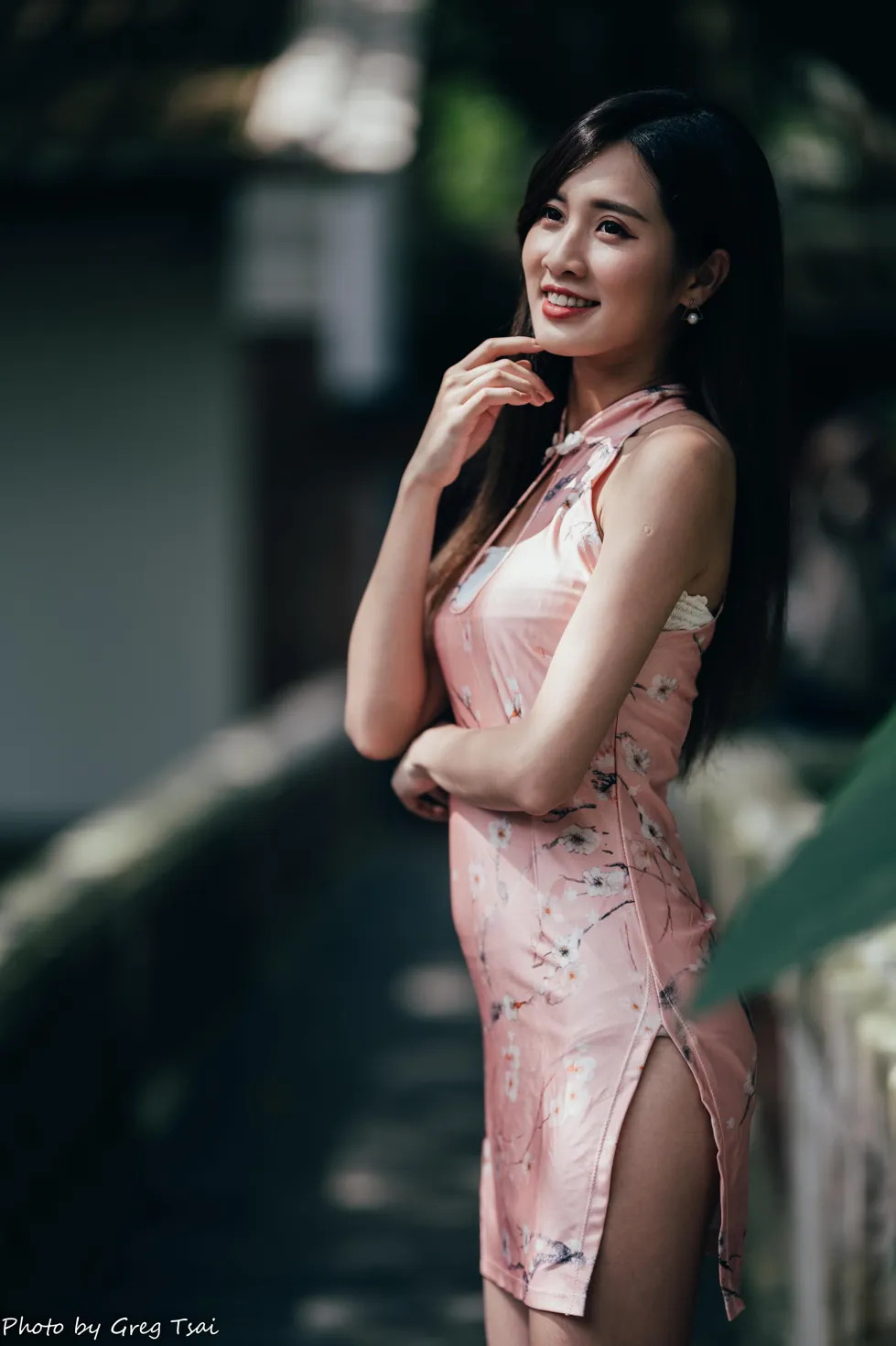 [Mzsock] NO.138 Zhang Jun pink short cheongsam stockings high heels beautiful legs street photography#[36P]-35